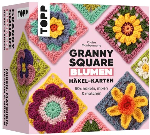 Granny Square Blumen Häkel-Karten (Deutsche Ausgabe): 50x häkeln, mixen und matchen. Mit Häkelschrift und Foto zu jedem Granny Square und praktischem ... (Granny Squares (Häkelanleitungen))
