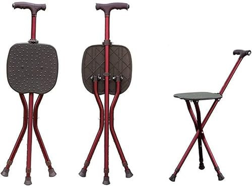 OUBBDVRT Sedia a Piedi Portatile Sedile Sgabello Sgabello Anziani treppiede Pieghevole.