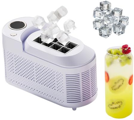 Dotauge Bandeja de Cubitos Hielo pequeña Camping RV máquina Hielo portátil con Tapa extraíble Funcionamiento silencioso for el hogar la Cocina y la Oficina