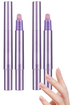 3-In-1 Nagelpflege Stift, Nagelhautschieber-Ölstifte mit Keramikspitze, Pflege zur Reparatur Trockener und Beschädigter Nägel, Schieber & Stärker mit Keramikspitze für Brüchige (2)