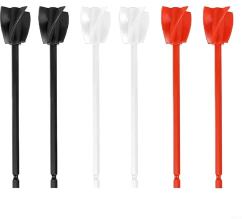 6PCS Drill Mixer Attachments for Resin and Epoxy Stirring with Spiral Whisk Rods Suitable for Paint, Ceramic Glaze, and Thick Liquid Mixing