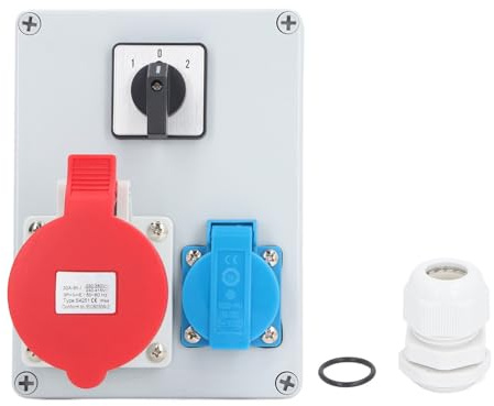 Box di distributore di alimentazione GearWell, presa industriale CEE Wall Socket, 5p 32A 16A Interruttore principale IP44 Pannello impermeabile per l'installazione dell'edificio
