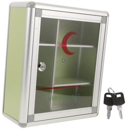 VALICLUD Medikamentenbox Aufbewahrung Aluminiumlegierung Abschließbare aus Design Wandmontiertem Multifunktionaler für Zuhause und Arbeitsplatz