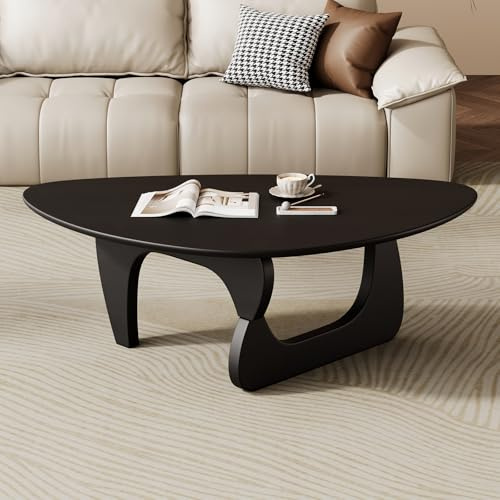 Mid Century Modern Coffee Table - Black Wooden Coffee Table for Living Room,Center Table Suitable for Bedroom Living Room Reception Office Tables (Black, Large 45 * 29 * 16in)
