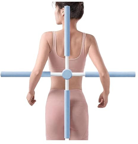 Yoga Posture Corrector Bar, 80cm For Stretching And Back Exercises, Ergonomic Training Device For Body Stretching, Bodybuilding Pilates Stick, Hunchback(Blue)