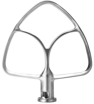 Batteur plat compatible avec l'accessoire de batteur à palette KitchenAid for robot pâtissier tête inclinable 4,5 pintes, en acier inoxydable poli