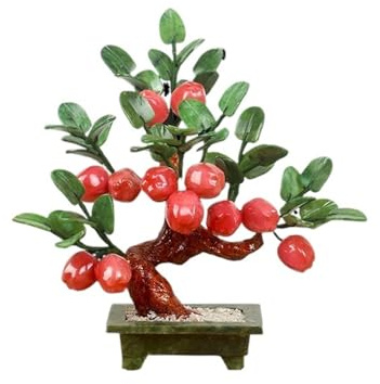 Artificial Bonsai Tree Indoor Fake Plants Decor Jade Tree Bonsai Ornament Chinese Potted Plant for Home Table Office Artificial Bonsai Tree(Medium)