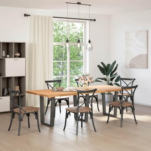 PTUGUOF Esstisch Beine V-Form 3 Stück Anthrazit 70x72 cm Stahl, Tischgestell V-Form 3er Set mit verstellbaren Fußnivellierungen, pulverbeschichtete Tischbeine für Stabilität und Moderne