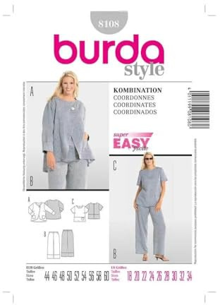 Schnittmuster Burda 8108 Kombination Gr. 44-60