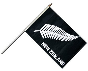 Flaggenfritze Stockflagge Neuseeland Feder All Blacks - 30 x 45 cm