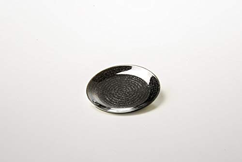 Ten Piattino Tondo porta pane e dolci in vetro nero riflessi dorati cod.7206072BL cm 1,5h diam.16 by Varotto & Co.
