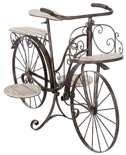 HESPERIDE Atmosphera - Pflanzenständer Fahrrad - Metall und Holz - schwarz - H59 cm - Schwarz