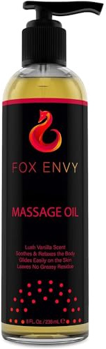 Body Massage Oil: Massage Oil for Massage Therapy, Premium Massaging Oil-Lush Vanilla Scent with Jojoba & Coconut, Therapeutic Oil 1Bottle, 8 fl oz
