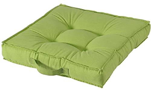 Fabotex Living Cuscino da Pavimento con Maniglia, Verde, 50 x 50 x 10 cm