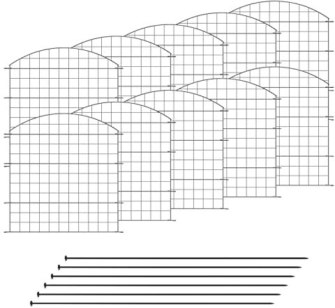 VERDOBA Teichzaun Gartenzaun Komplettset - Metall 10 Zaunelemente - Zaun für den Garten, Gitterzaun Set Oberbogen - für Hunde (10x Oberbogen, Anthrazit - RAL 7016)