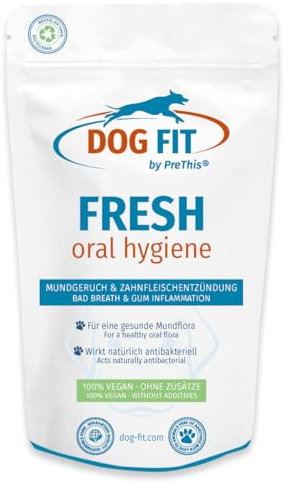 DOG FIT by PreThis® Fresh I Für frischen Atem & zur Unterstützung der Zahnfleischpflege beim Hund I Mit ausgewählten Kräutern I Ohne Zusätze I 80g