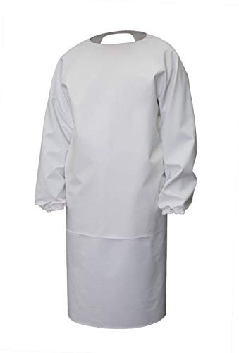 3Kamido Profi Gummischürze mit Ärmeln aus PVC Metzgerschürze Fleischerschürze, Schürze für Veterinäre, Waschschürze, Wasserundurchlässig