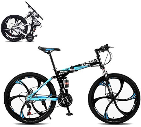 MTTKTTBD Mountainbikes Faltbares Leicht Faltrad mit Doppelte Stoßdämpfung,Quick-Fold-System 26 Zoll 21 Speed Klappfahrrad Folding City Bike mit Gabelfederung