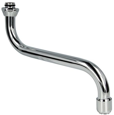 tecuro S-spout for low-pressure wall fittings, chrome-plated stainless steel, 3/4 connection, length 250 mm.