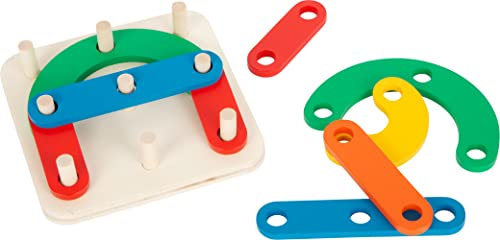 small foot Lernspiel Steckpuzzle Buchstaben und Zahlen aus Holz, Lege-und Steckspiel, für Kinder ab 4 Jahren, 11741