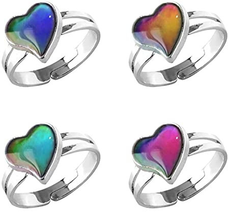 SONGK Schmetterling Stimmungsring Farbwechsel Einstellbar Emotionsgefühl Veränderbare Temperatur Ring Schmuck Für Kindergeburtstag