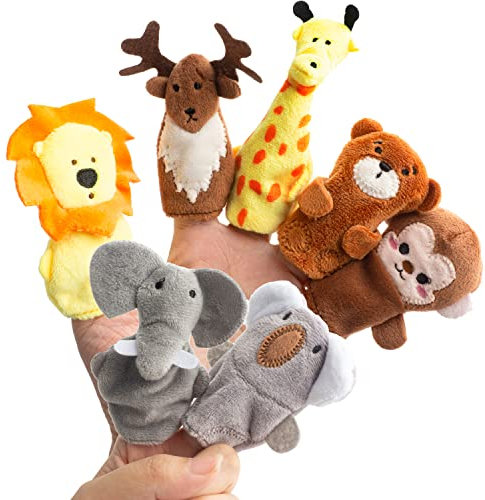 7 Stücke Niedliche Tierchen Fingerpuppen Wildes Tier Weich Kleinen Puppen Spielzeug Geschenk für Kinder