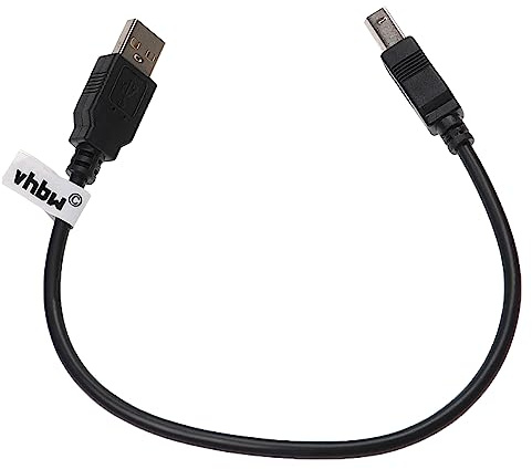 vhbw USB A auf USB B Druckerkabel Scannerkabel Adapterkabel 0,3 m | Schwarz