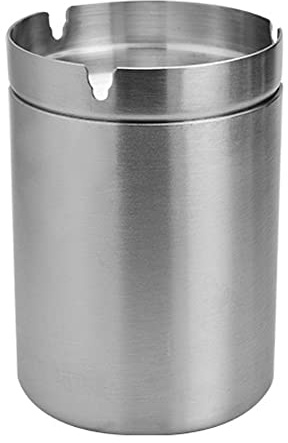 Edelstahl Aschenbecher mit Deckel, Windaschenbecher aus Edelstahl,Aschenbecher Draußen, Metall Aschenbecher, Auto Aschenbecher für Garten, Büro, Haushalt,Winddicht & Tragbar
