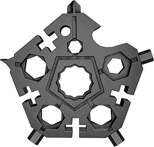 18-in-1 Snowflake Multi Tool,Incredible Tool,Snowflake Multitool 23 in 1 Pentagonal Pocket Tool Snowflake Multitool Tool with Wrench for Drill Drive Screwdriver, Bottle Opener (Color : Black) ( Color