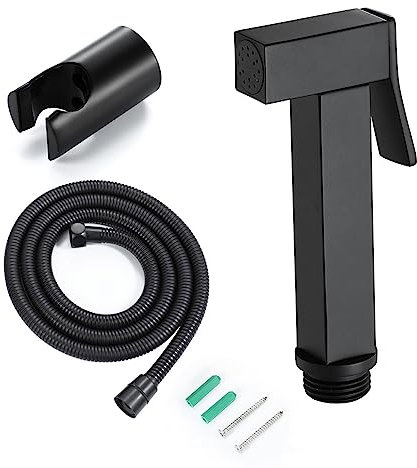 Spruzzatore Per Bidet Tenuto In Mano,Nero,Doccetta Per Wc Con Miscelatore,Spruzzatore Per Bidet Ottone,Set Quadrato Multiuso,nero