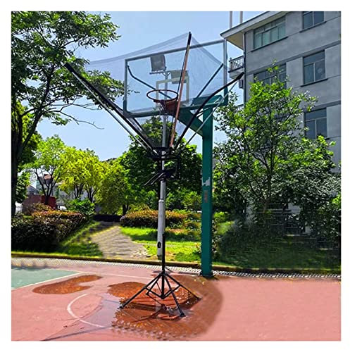 Tragbares Schusstrainer-Rebounder-System, bodenstehendes Basketball-Rückschlagnetz, für traditionelle Pfosten-/Wandkörbe, Einstellbarer Höhenbereich 2,5–3,1 m