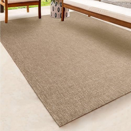 the carpet Kansas - robusto tappeto per esterni ed interni in juta naturale, resistente alle intemperie, adatto a terrazze e giardini, 60 x 180 cm
