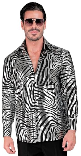 W WIDMANN MILANO Party Fashion – Party Fashion skjorta, zebramönster, djurtryck, djurkostym, showmen, 80-talet, discofever