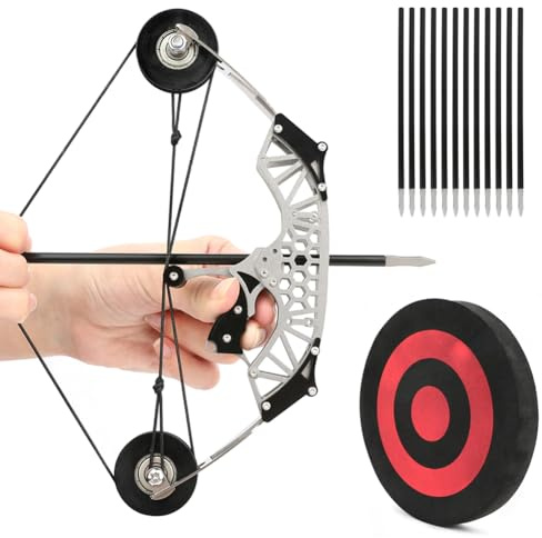 SHARROW Bogenschießen Compound Bogen und Pfeile Set für Jugend und Erwachsene, Taschenbogen Compoundbogen Pfeile Kit mit Eva Zielscheibe für Outdoor Schießen (Typ 4)