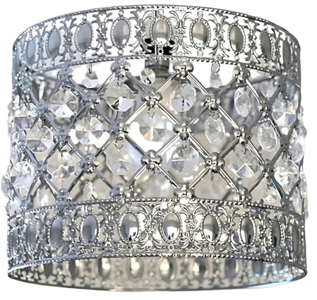 Moroccan Style Light Shade Acrylic Easy Fit Chandelier Shade | Ceiling Light Shade | Lamp Shade | Sicily Pendant Crystal Gems | Moda Lights for Living Room | Bedroom | Kitchen | Caravan | Camp (Clear)