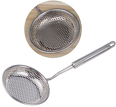 ABOOFAN Schlitzlöffel Edelstahl Sieb Scoop Hot Pot Sieb Ölfilter Löffel Französisch Frites Gemüse