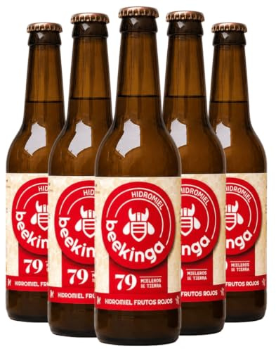 Hidromiel Beekinga aromatizada con Frutos Rojos, caja de 6 botellines de 33cl