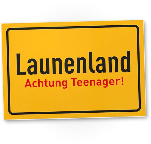DankeDir! Launenland - Kunststoff Schild 30 x 20 cm - Geschenkidee Teenager Spruch Zimmer Türschild Jungen & Mädchen Jugendzimmer - Dekoration Zimmer Deko Geschenk Idee Jugendliche Tür Deko Geburtstag