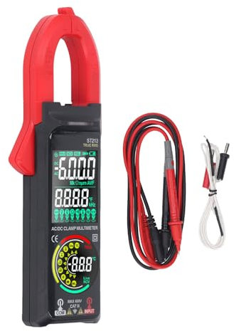 Pinza Amperometrica Digitale, Tester Voltmetro Multimetro a Pinza CA/CC ST213, Gamma Automatica, Tester Tensione Corrente CA CC NCV con Torcia e Retroilluminazione, Rilevamento