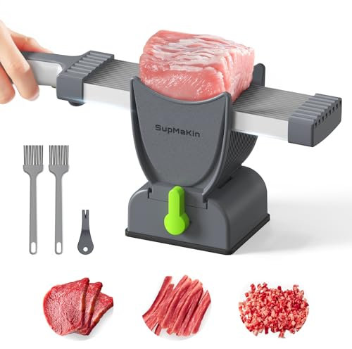 MZBDYYF Affettatrice di Carne per Carne cruda Fresca 2 o 4 mm - Coltello in Acciaio Inox per Manzo, Maiale, Salmone - Affettatrice Manuale Professionale da Cucina