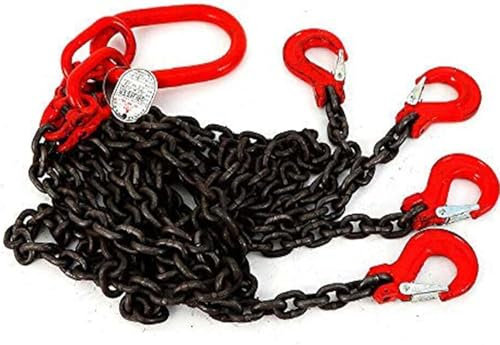 EdfYHSL Hebeketten mit Haken Hebekette Langlebiger Kettenaufhänger 4 Stränge, Tragfähigkeit 4T, for Minen, Maschinen, Häfen, BAU, Stahlwerke Schleuder(300CM)