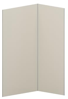 Vente-unique - Lot de 2 panneaux muraux de douche ivoire en aluminium avec profilés - L90 x L120 x H210 cm - ITZIAR