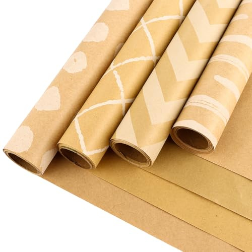 Set di 4 rotoli di carta da regalo