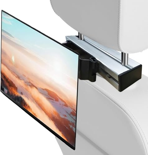 Campervan TV Mount, RV TV Mount with VESA Headrest for 12-24 Inch TV, up to 13.6 kg, Swivel, Tilt, Lockable for T4, T5, T6 Motorhome