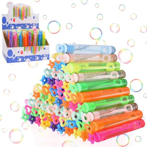 Yegookay 48 Stück Seifenblasen Stäbe Seifenblasen Blume Mini Seife Gastgeschenk Bubbles Kids Kleinspielzeug Seifenblasenpfeife Outdoor Lernspielzeug für Hochzeit Kinder beschäftigung Kindertag