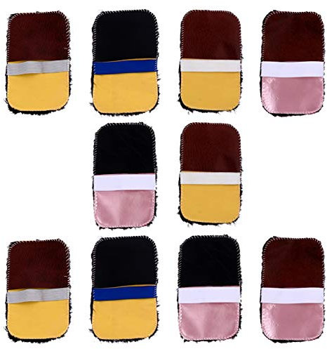 Garneck Moufles De Cirage pour Chaussures en Peau De Mouton Lot de 10 Outil De Nettoyage Multifonctionnel Élastique pour Chaussures en Cuir Plusieurs Styles Facile à Utiliser