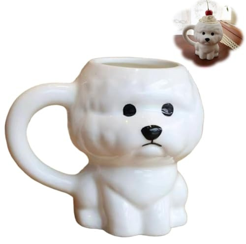 Cute Pattern Tableware Mug, Novelty Coffee Mug, Cute Dog 3D Ceramic Tea Cup for Men & Women, Gift for Couples, Kids, and Friends