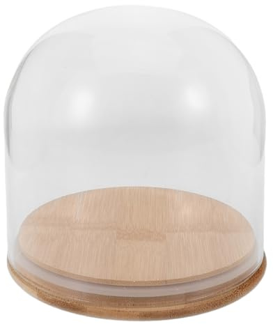 BAZEITFLOW Glass Dome Cloche Bell Jar for Display Stable Base for Home Office for Preserved Flowers Made of Glass