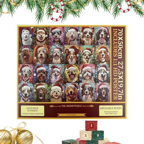 Advent Puzzles for Adults 2025 | 2025 Holiday 24 Days Toy | Christmas Jigsaw Puzzle Countdown Calendar | for Study Bedroom Living Room Brain Training Gathering Boys Girls