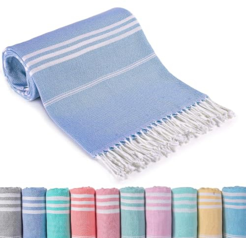 IGINOA Serviette de Plage 90X200 Anti Sable Fouta XXL Piscine Bleu Foncé | Drap de Plage Bain Turque Accessoire Beach Towel Fine Tapis à séchage Rapide Natte Couverture Essuie de plage Grand Taille